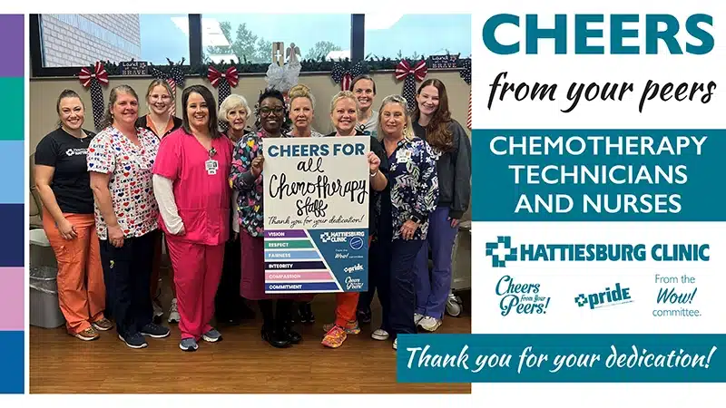 Chemotherapy Technicians and Nurses Receive Cheers From Your Peers Recognition